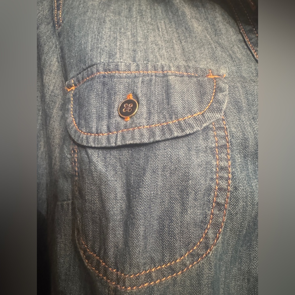 Talbots Blue Denim Button-Up Shirt, Large - Picture 3 of 3